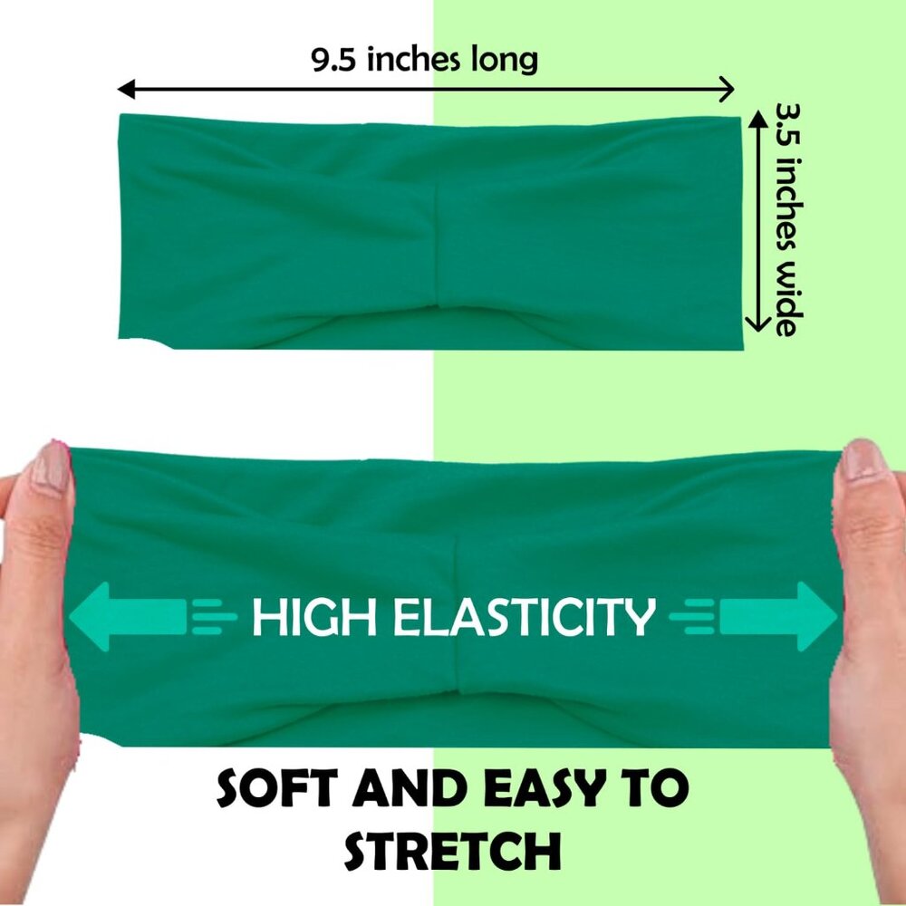 Pack of 8 Wide Headbands for Women Non Slip, Fashionable Sports Hair Bands for W - Picture 2 of 9